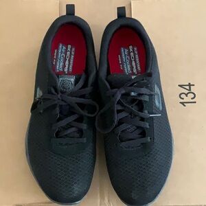 Skechers Black Athletic Shoes with Mesh Design